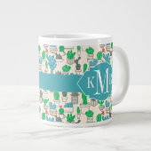 Tasse Géante Motif naturel des cactus floraux (Devant droit)