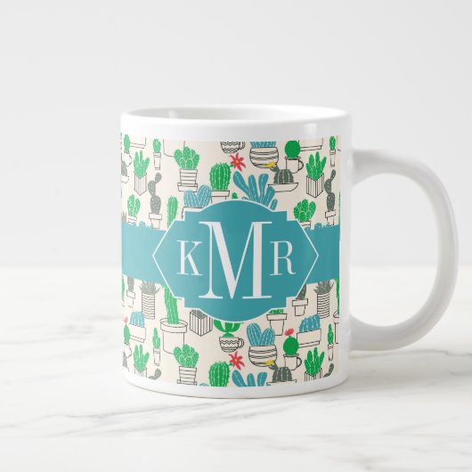 Tasse Géante Motif naturel des cactus floraux (Droite)