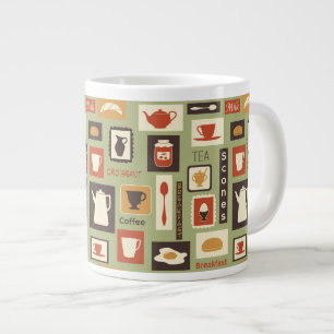 Tasse Géante motif rétro avec cuisine pour le petit-déjeuner