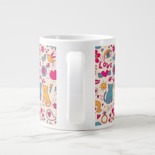 Tasse Géante motif romantique coloré (Dos)