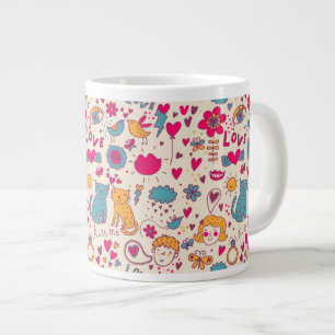 Tasse Géante motif romantique coloré