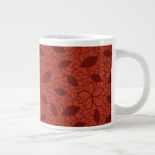 Tasse Géante motif rouge feuille orange (Droite)
