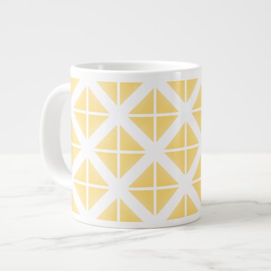 Tasse Géante Motif triangle à la mode jaune (Devant gauche)
