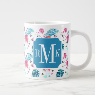 Tasse Géante Motif triangulaire de feuilles tropicales