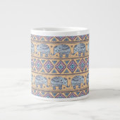 Tasse Géante Motif tribal Blue Ethnic Elephant (Devant)