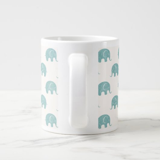 Tasse Géante Motif Turquoise Cute Elephant (Dos)