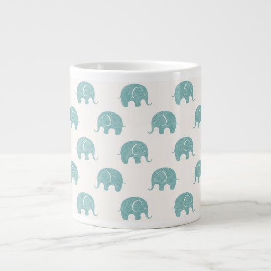 Tasse Géante Motif Turquoise Cute Elephant (Devant)