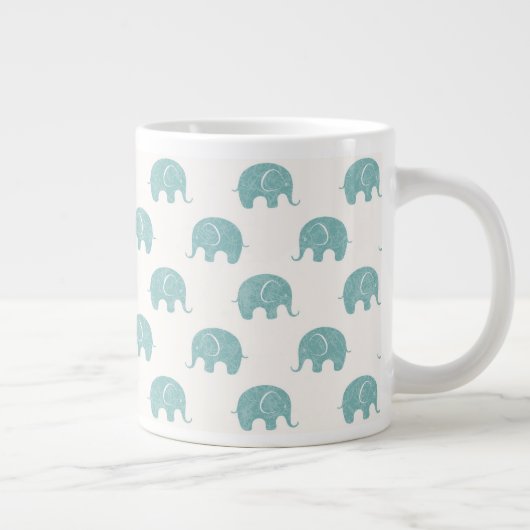 Tasse Géante Motif Turquoise Cute Elephant (Droite)