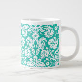 Tasse Géante Motif turquoise de damassé de turquoise d'Aqua (Droite)