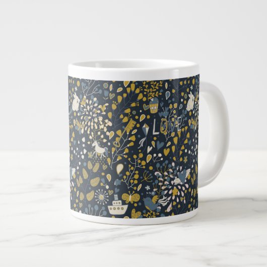 Tasse Géante motif vintage Abstrait (Devant droit)