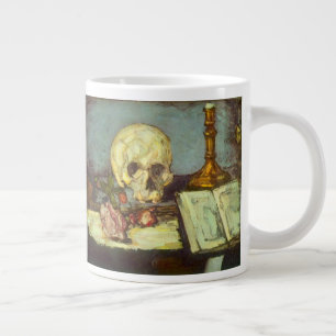 Tasse Géante Nature morte avec crâne, bougie, livre de Paul Cez