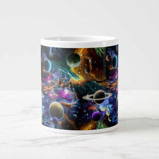 Tasse Géante Nébuleuse spatiale et planète (Devant)