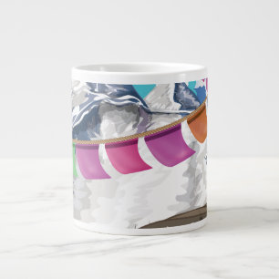 Tasse Géante Népal Himalaya Prière drapeaux affiche de voyage