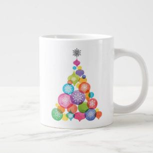 Tasse Géante Noël  Aquarelle - Arbre d'ornement de flocons de n