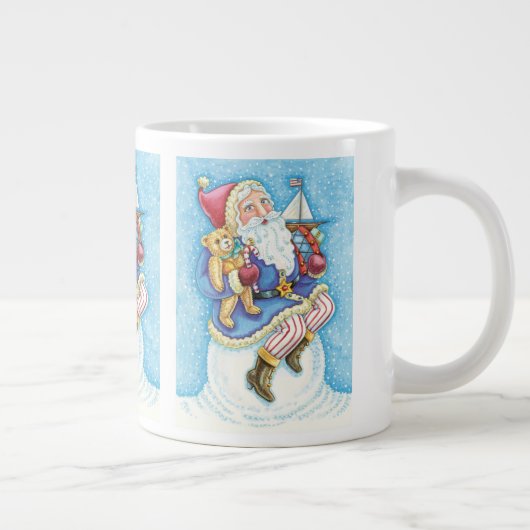 Tasse Géante Noël mignon, le Père Noël sur Snowball avec jouets (Droite)