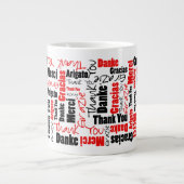 Tasse Géante Noir rouge Merci multilingue Nuage de mots (Devant)
