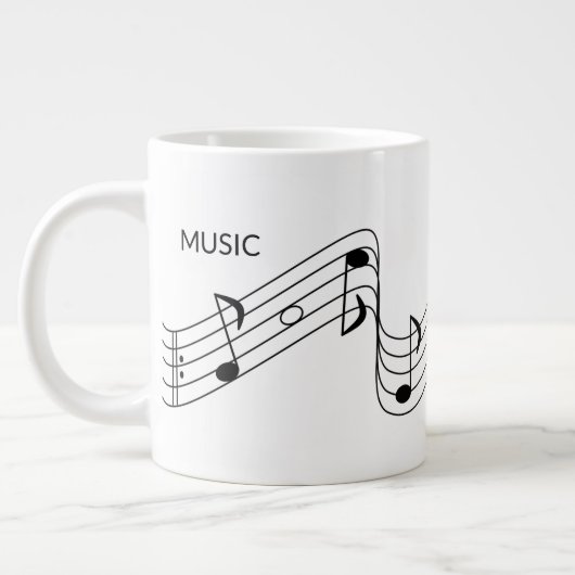 Tasse Géante Notes musicales pour l'enseignant de musique (Gauche)