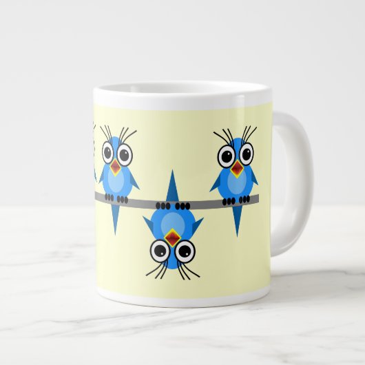 Tasse Géante oiseaux sur fil (Devant droit)