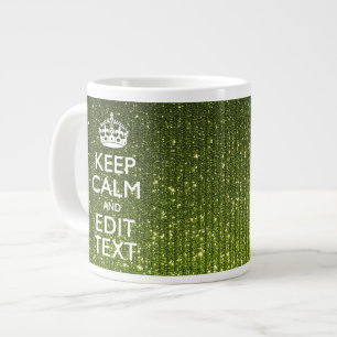 Tasse Géante Olive Green Restez calme Ayez votre texte