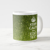 Tasse Géante Olive Green Restez calme Ayez votre texte (Devant droit)