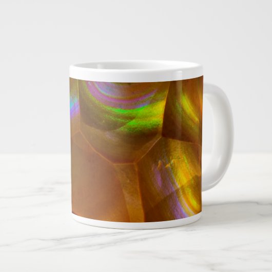 Tasse Géante Opale de feu orange iridescente (Devant droit)