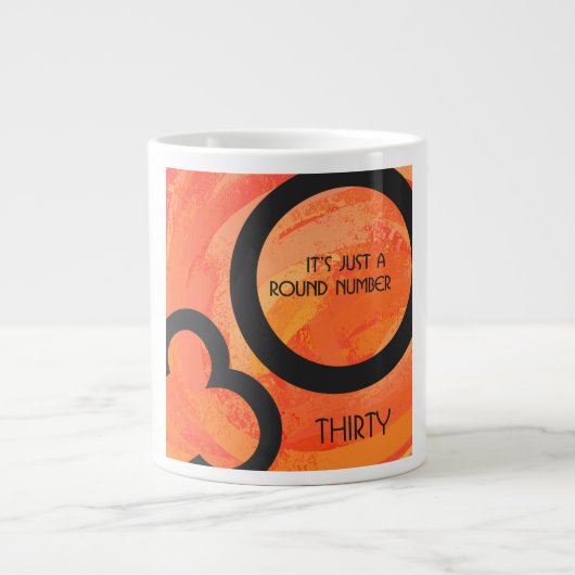 Tasse Géante Orange 30 décades Anniversaire (Devant)