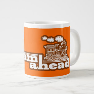 Tasse Géante Orange vapeur complète devant train jumbo spéciali