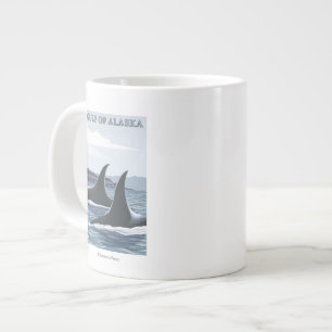 Tasse Géante Orca Whales #1 - Golfe de l'Alaska