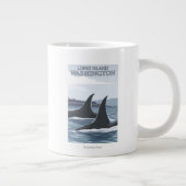 Tasse Géante Orca Whales #1 - Lopez, Washington (Droite)