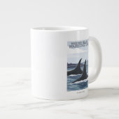 Tasse Géante Orca Whales #1 - Whidbey, Washington (Devant droit)