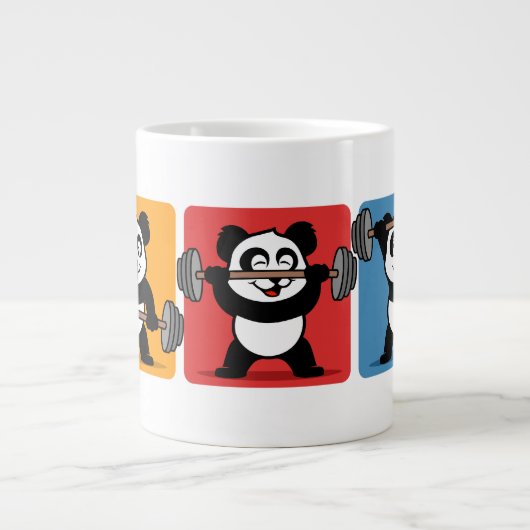 Tasse Géante Panda d'haltérophilie 1-2-3 (Devant)