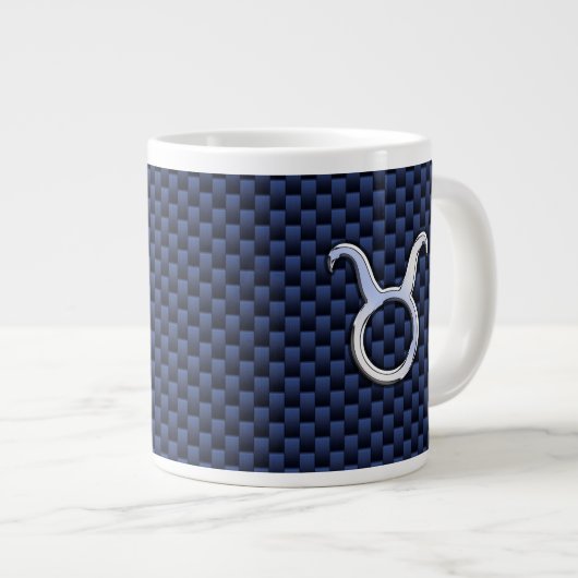 Tasse Géante Panneau de signalisation Zodiac Taurus Marine Blue (Devant droit)