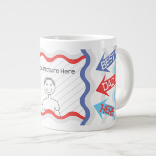 Tasse Géante Papa personnalisé photo meilleur papa ici Jumbo Mu