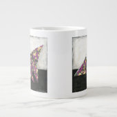Tasse Géante Papillon Origami sur papier floral (Devant)
