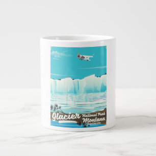 Tasse Géante Parc national de Glacier, Montana affiche vintage