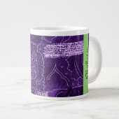 Tasse Géante Patchwork Pattern, Patchwork Background, Your Name (Devant droit)
