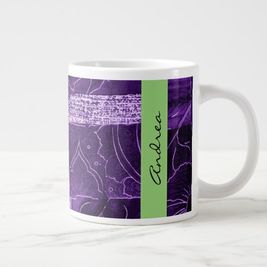 Tasse Géante Patchwork Pattern, Patchwork Background, Your Name (Droite)
