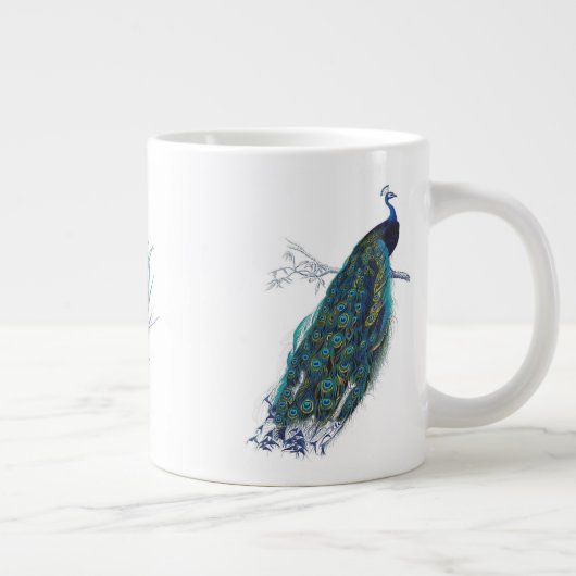 Tasse Géante Pavillon bleu avec de belles plumes de queue (Droite)