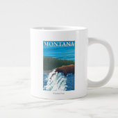 Tasse Géante Pêche à l'ours dans la rivière - Montana (Droite)