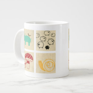 Tasse Géante Peinture de quatre blocs de bois pour enfants