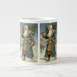 Tasse Géante Père Noël victorien vintage avec sapin de Noël