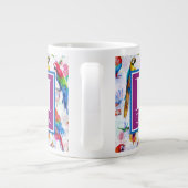 Tasse Géante Perroquets de style aquarelle| Ajouter votre nom (Dos)