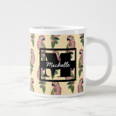 Tasse Géante Perroquets de style Zentangle| Monogramme (Droite)