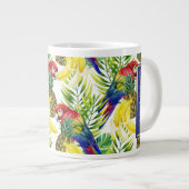 Tasse Géante Perroquets Et Fruits Tropicaux| Ajouter votre nom (Devant droit)