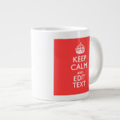 Tasse Géante Personalisé KEEP CALM Votre texte dans le corail (Devant droit)