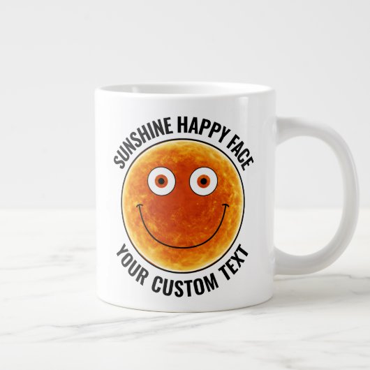 Tasse géante personnalisée avec visage heureux Sun (Droite)