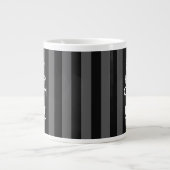 Tasse Géante Personnalized KEEP CALM Your Text on Black Stripes (Devant)