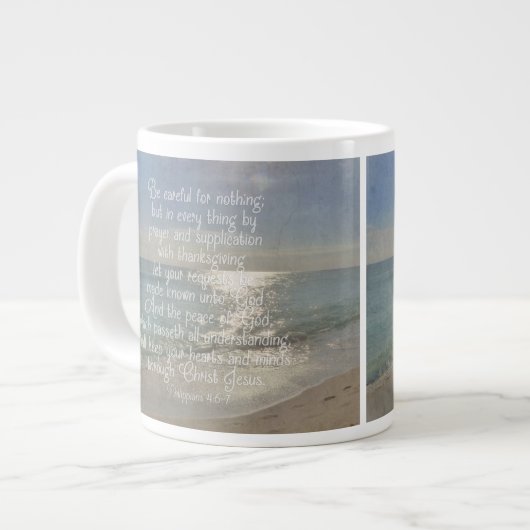 Tasse Géante Philippines 4:13 La Bible de la Paix Verse Beach C (Devant gauche)