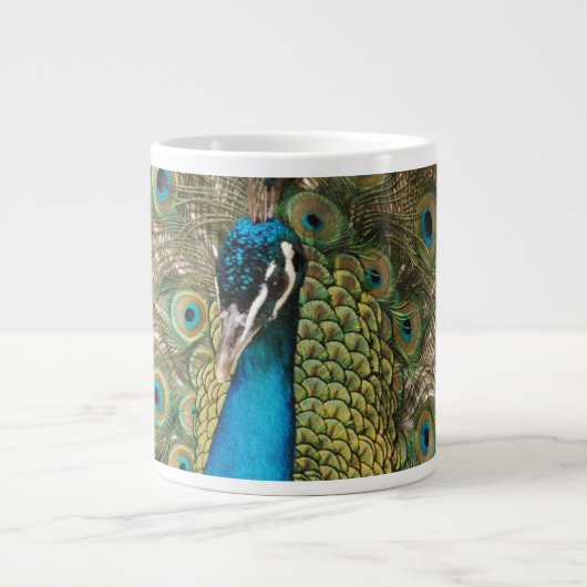 Tasse Géante Photo couleur riche Peacock Bird (Devant)
