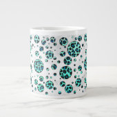 Tasse Géante Photographie noir et Turquoise de Leopard (Devant)